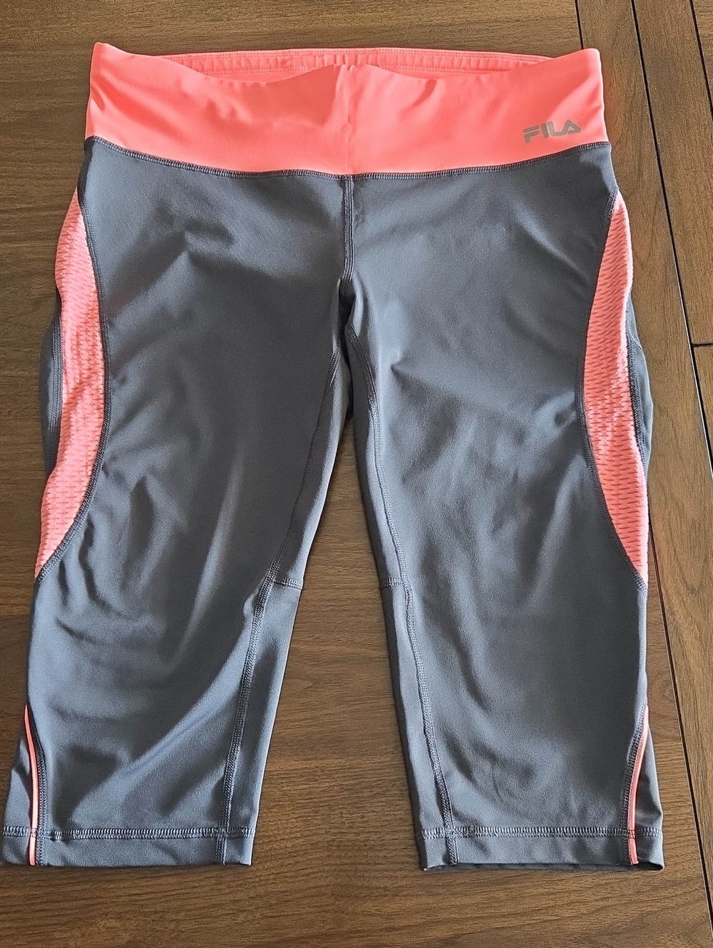Fila Gray and Peach Live In Motion Capri Workout Leggings